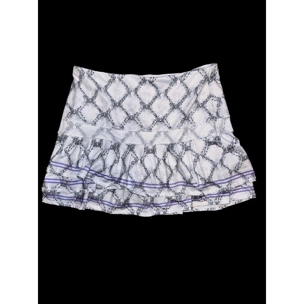 Lucky In Love  Pleated Tiered Tennis Skort Skirt Argyle Diamond Balletcore Sz LG